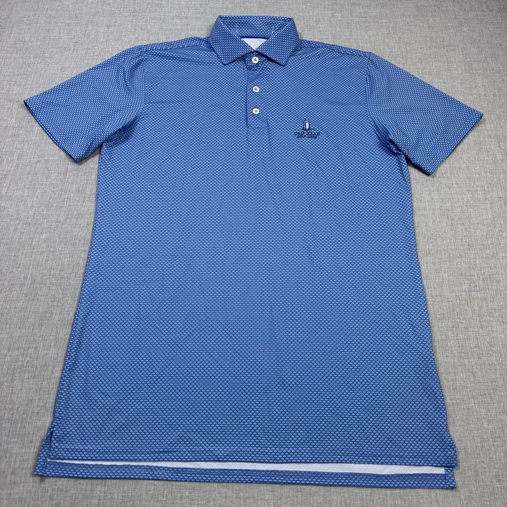 Holderness & Bourne Old Head Golf Polo Shirt Men M Blue Edwards Windsor & Oxford
